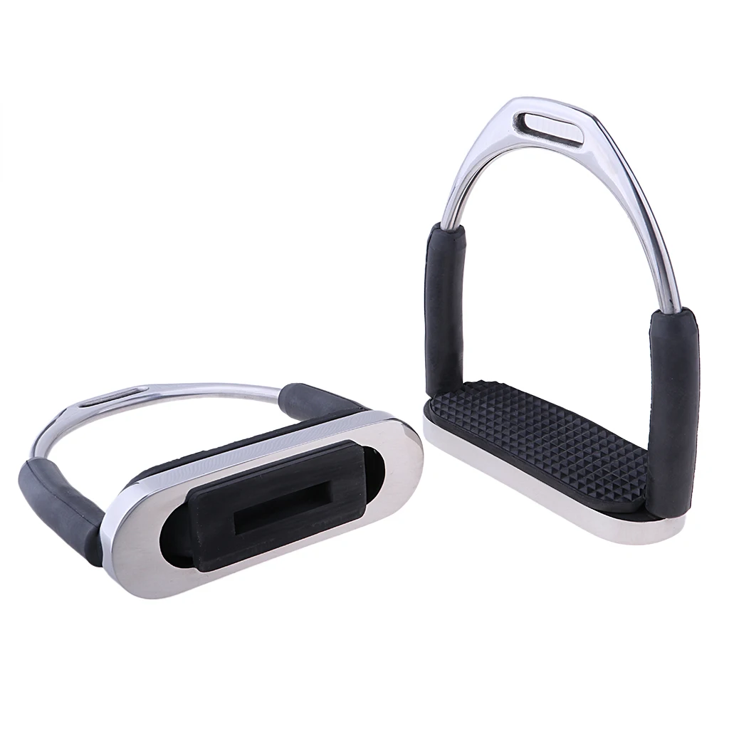 1Pair Stainless Steel Horse Saddle English Stirrups Horse Riding Accessories
