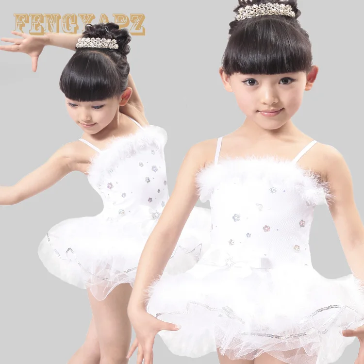 

Little Swan Ballet Dance Dress Girl Children White Swan Sixty - One Performance Clothing Children Swan Lake Shaqun Clothing