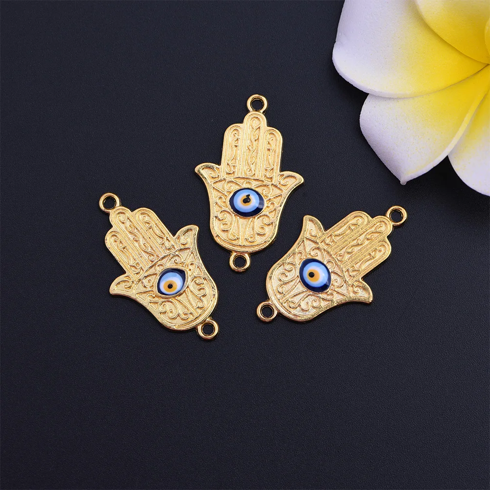 10pcs wholesales Hamsa Fatima Hand amulet evil eye floating locket diy charms fit for floating