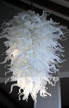 Best Free Shipping Hotel Style Large Modern Hand Blown Glass Chandelier White