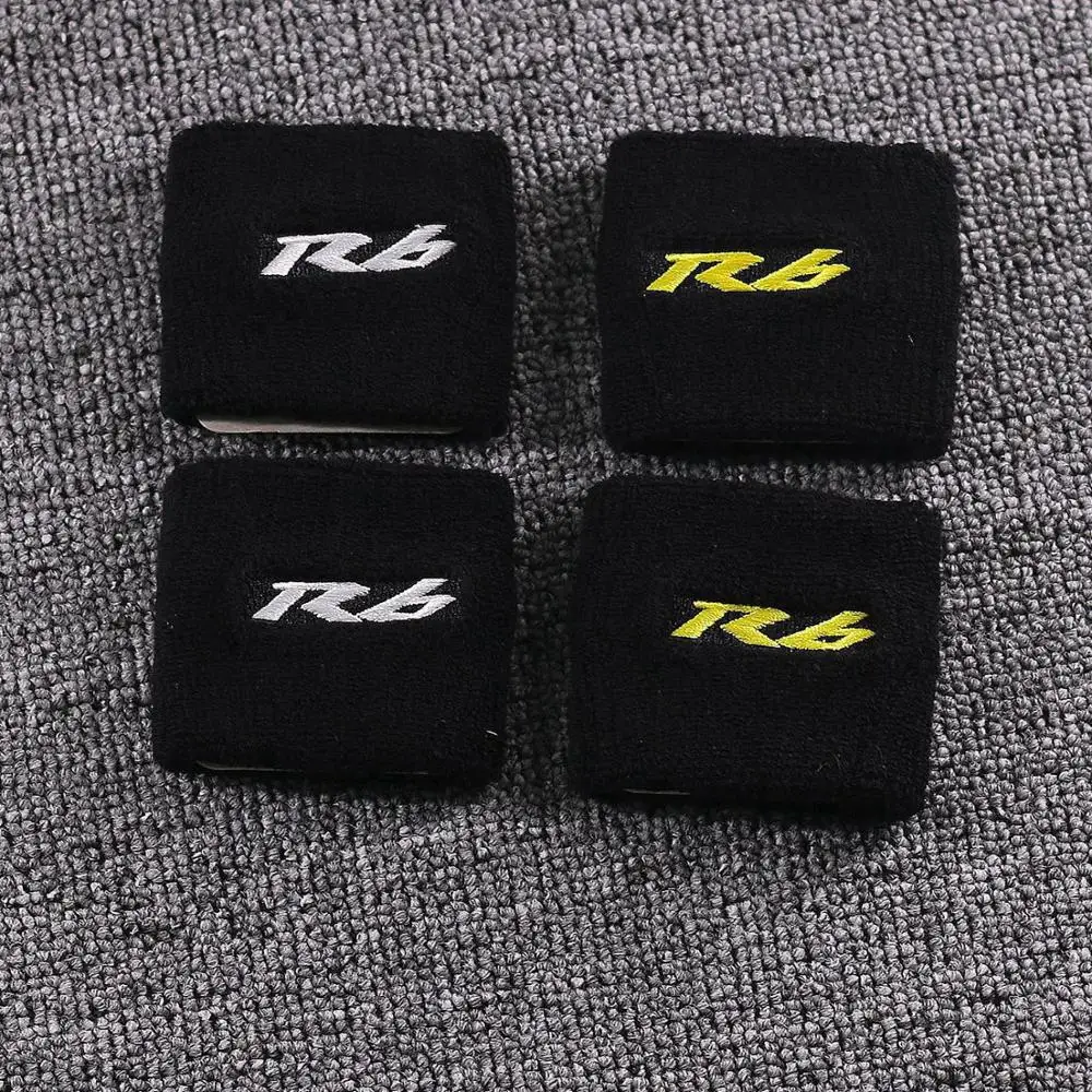 3D Embroidery R6 Logo moto anteriore Fluid frizione del freno di Reservoir calzini Cuff for Yamaha YZF R6 YZFR6 YZFR6 R6S Reservoir Sock Color : A