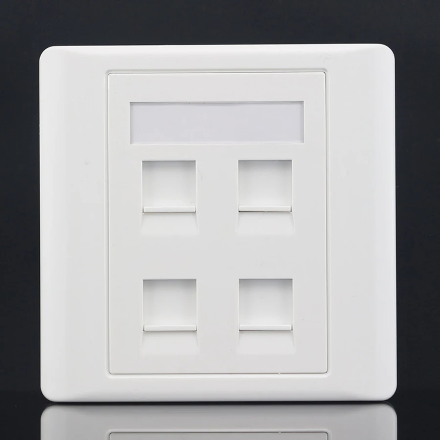 Rj45 Socket Panel xintylink rj45 Socket jack modular 4 Ports rj11 cat5e cat6 white Keystone pc Wall Faceplate toolless telephone line panel 86mm