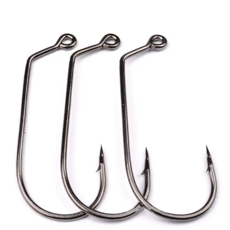 

100pcs Jig Head Fishing Hook Fishhook Saltwater Bass Tackle Sand Eel Slugs Worms