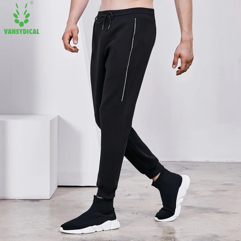 

Vansydical Autumn Winter Sports Running Pants Men's Side Zipper Gym Sweatpants Outdoor Fitness Workout Jogging Long Trousers