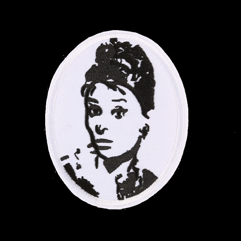 

Patchfan Audrey Hepburn Elvis Presley embroidery Applique patches sticker shirt clothing para jacket badge iron on t-shirt A1617