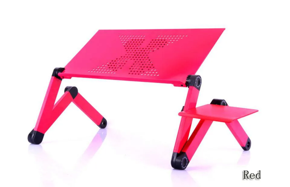 SUFEILE Folding Laptop table Portable Adjustable Notebook Desk Table Multifunctional Aluminum Laptop Stand Folding Study Table - Цвет: red