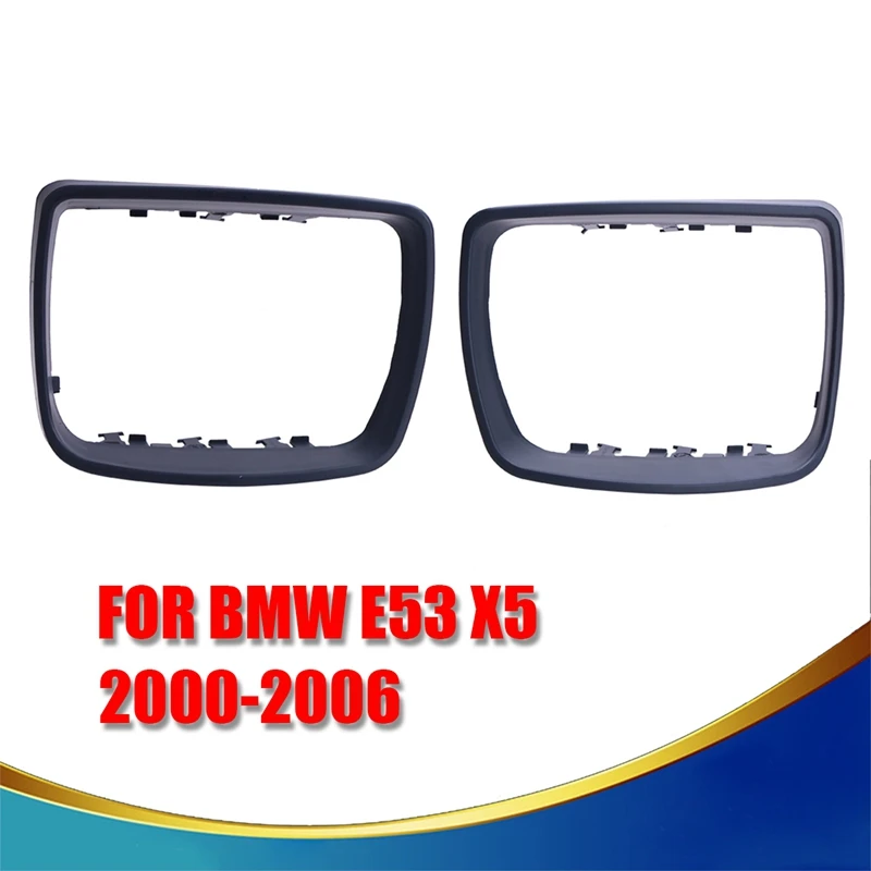 New 1set Matte Black Car Door Rear View Mirrors Cap Auto Side Mirror Covers For BMW E53 X5 2000