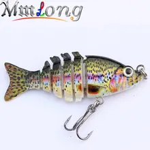 "Mmlong 2""/2.3 G Профессиональный Рыболовную приманку 6 сегмент lifelike рыба crankbait Жесткий медленно тонущий плавать приманки снасти AL13"