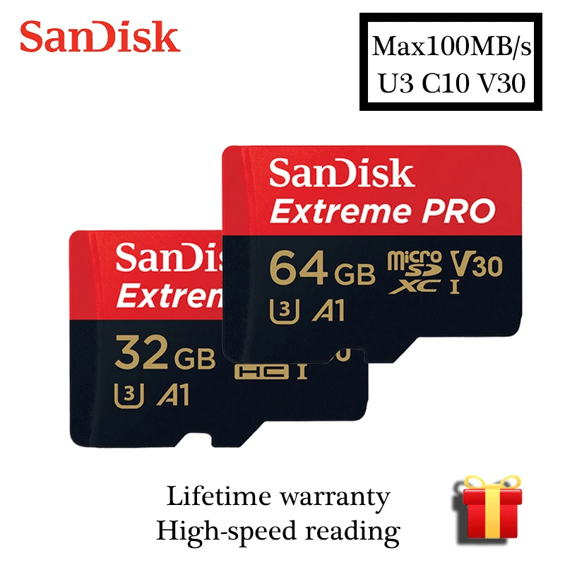 Sandisk extreme PRO micro sd 32G 64G карта памяти класс 10 mecard 4K U3 V30 TF флэш-карта cartao de memoria