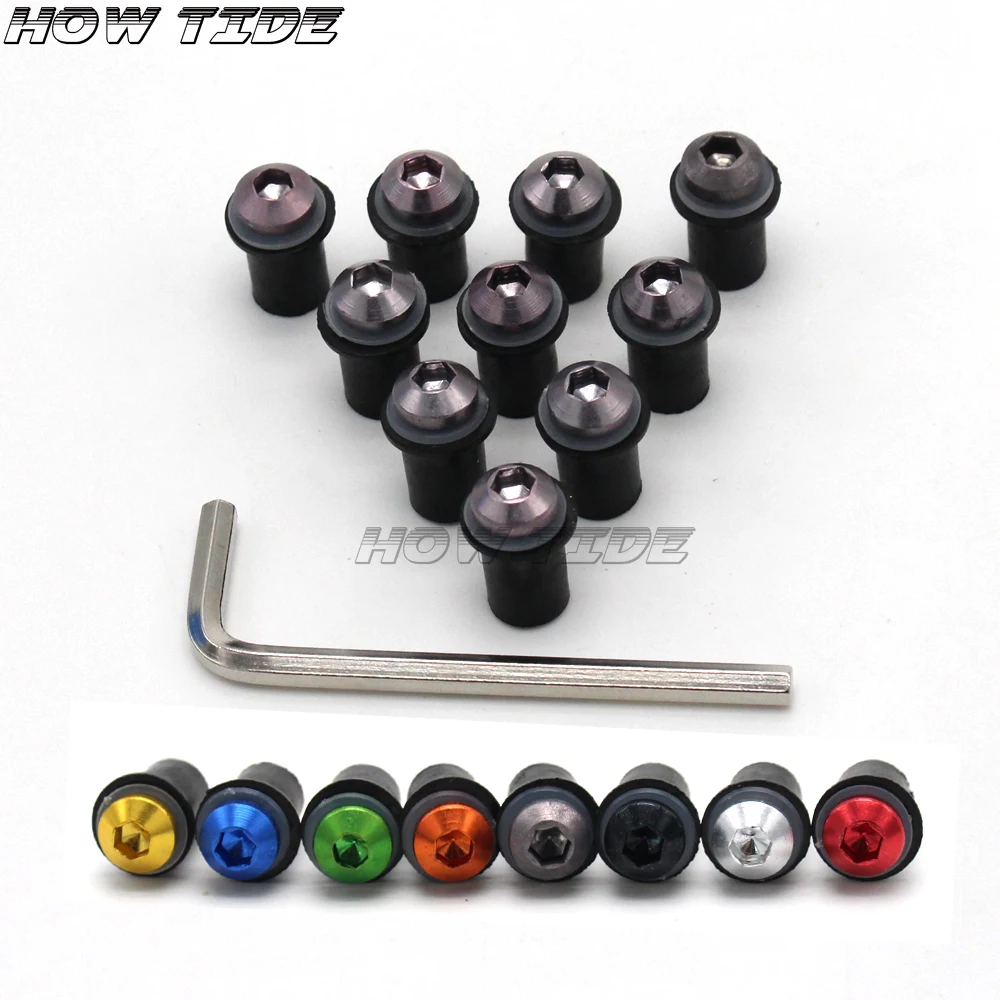 10Ps Motorcycle 5mm Windshield Bolts Screw Nut Fastener Kit For YAMAHA XJ6 XJR1300 JOG FAZER XVS MT03 MT07 | Автомобили и