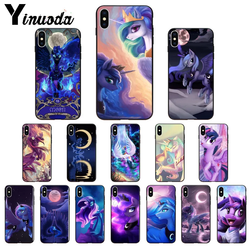 Yinuoda My Little Pony Luna силиконовый мягкий ТПУ черный чехол для телефона Apple iPhone 8 7 6 6S Plus X