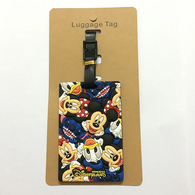 

Disney Mickey Stewart Donald Duck Tag Luggage Creative Cartoon Silicone Consignment Identification ID address Boarding Pass