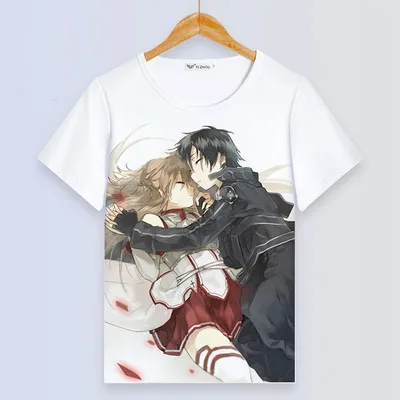 Sword Art Online, футболка, аниме, женская футболка, Yuuki Asuna, футболка Kirigaya Kazuto, Kirito, косплей, топы, мужские футболки - Цвет: 018