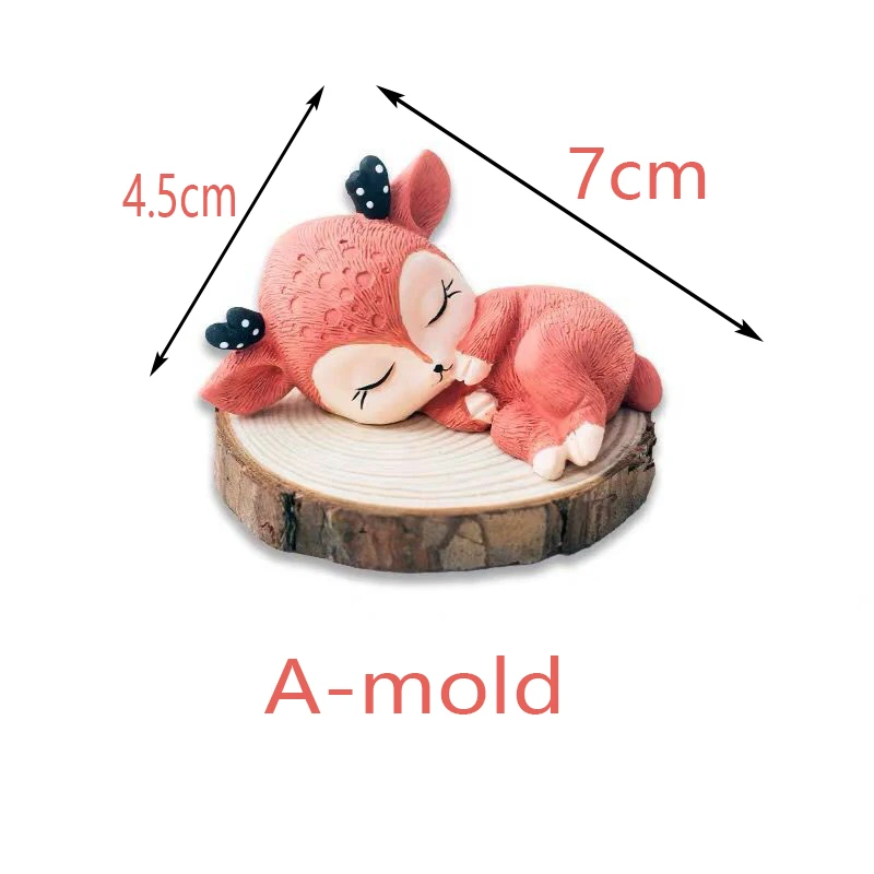 Милый спальный Сика олень торт мусс силиконовая форма лося подходит для изготовления шоколада для желе для мыла аромат гипс, Свеча Плесень