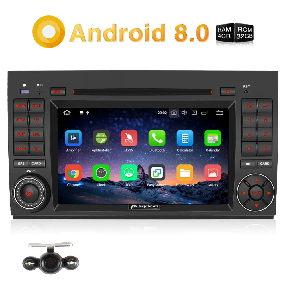Pumpkin 2 Din7''Android 8 0 автомобильный стерео Восьмиядерный gps навигатор 4 Гб RAM Wifi 4G