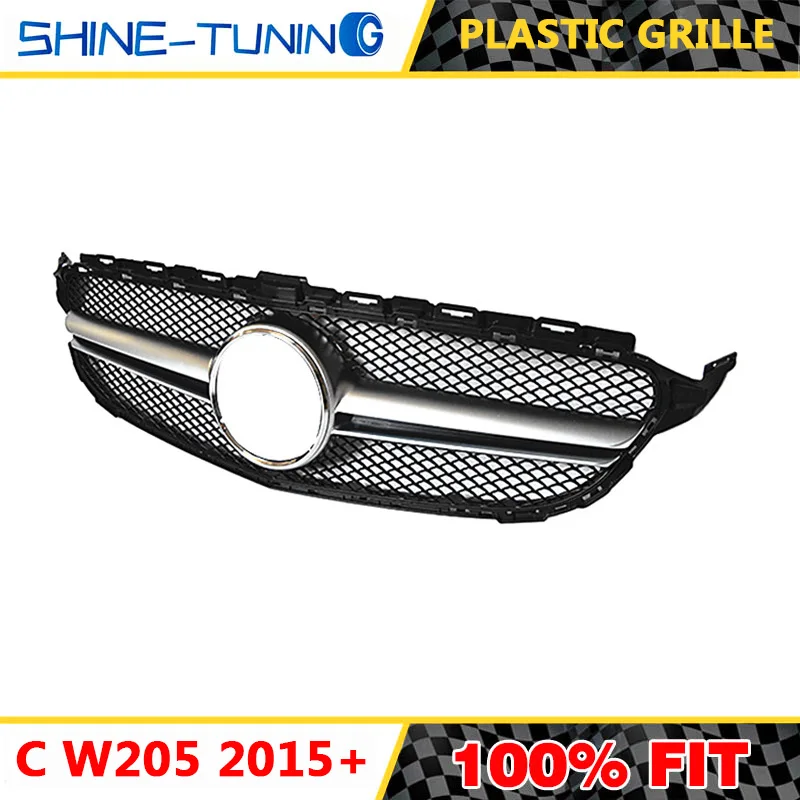 Передняя решетка подходит для mercedes C class W205 C63 amg 2015 2018 2019 w205 C180 C200 C220D C250 C300 C450 без