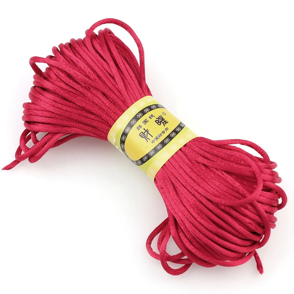 20 метров 20 цветов № 5 нить Плетеный макраме Шелковый Атласный нейлоновый шнур веревка для DIY китайский узел ювелирных изделий браслет Изготовление - Цвет: 2
