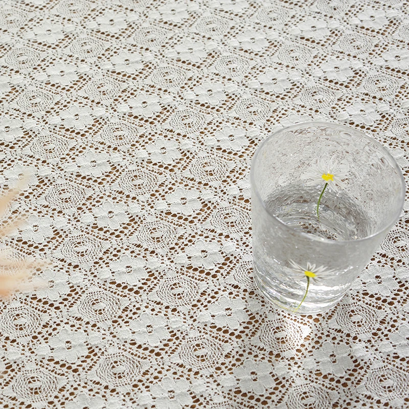 White Lace Tablecloth Decortive Table Cloth Rectangular Tablecloth Dining Table Cover Wedding Party Banquet Table Cloth Decor