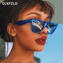 DJXFZLO маленькие кошачий глаз треугольные солнечные очки сексуальные женские брендовые винтажные оправа оттенок красные зеркальные линзы недорогие солнцезащитные очки oculos de sol