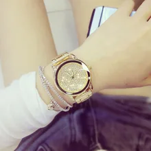 Платье Высокое качество Роскошные брендовые Золотые женские часы модные креативные женские кварцевые часы для влюбленных водонепроницаемые наручные часы