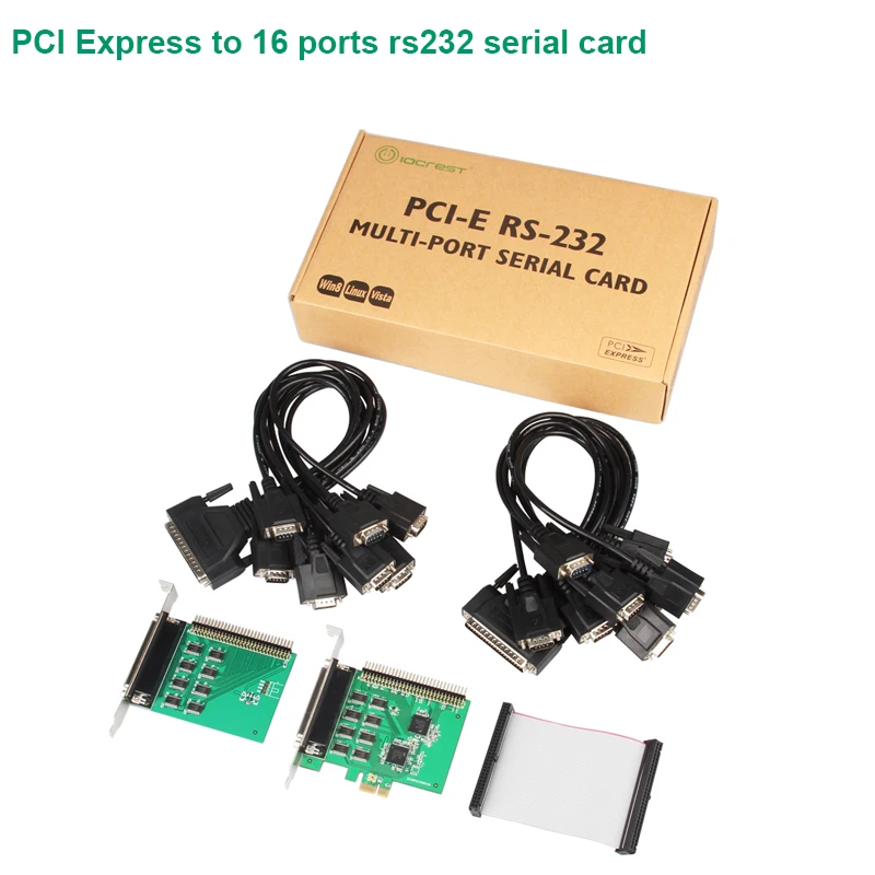 PCI Express 16 Порты Серийный rs232 плата контроллера PCI с веером кабеля XR17V358 Чипсет