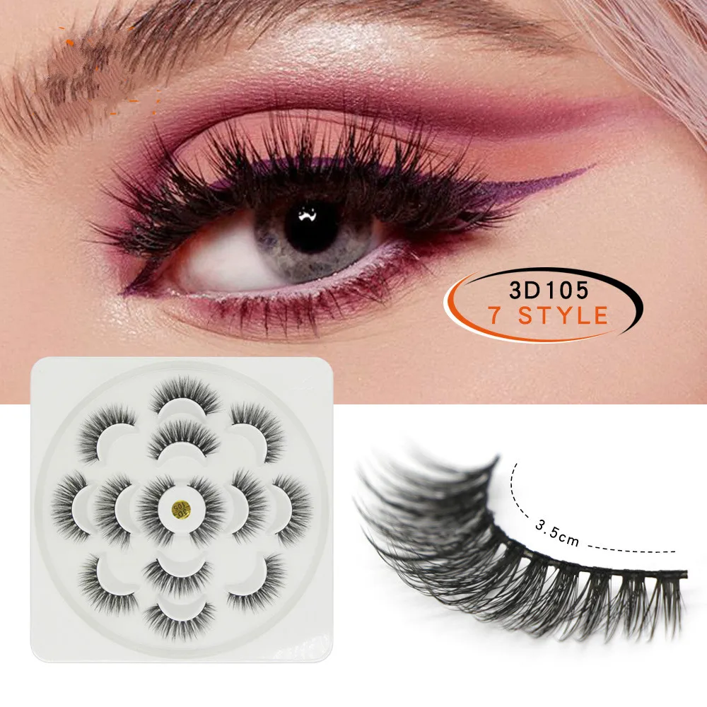 

2019 New 7pairs Faux 3D Mink Lashes Natural Long False Eyelashes Volume Fake Lashes Makeup Extension Eyelashes maquiagem