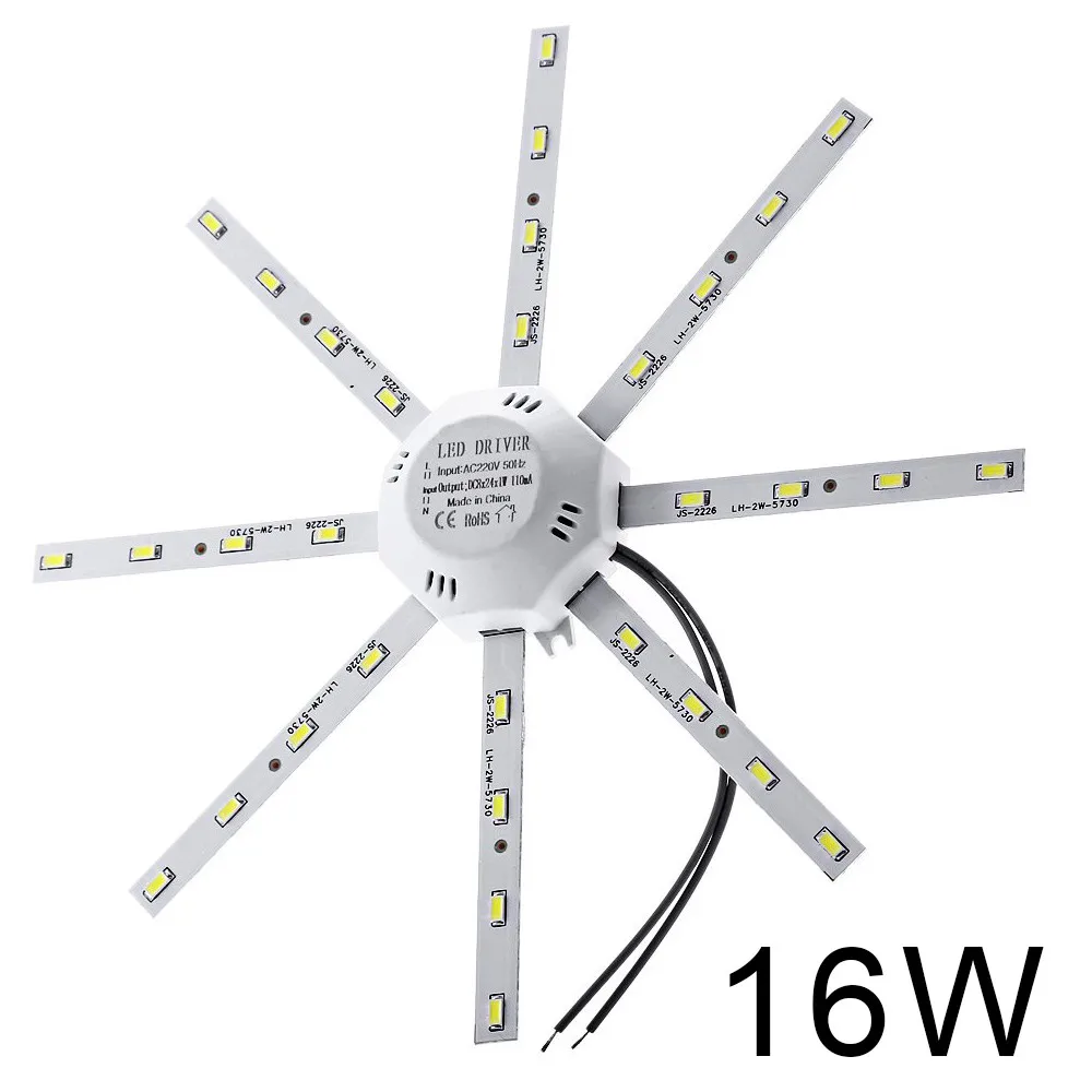 12/16/20/24 Вт круглый 5730SMD светодиодный потолочный Панель вниз лампочка габаритов Белый 220 В энергосберегающие лампы светодиодный Светодиодная лента LED освещение гибкий