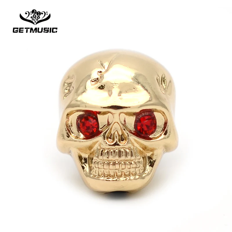 

Shining Metal Skull Head Control Knobs for Electric Guitar Pots Tone Volume Control Knobs/Buttons Black/Chrome/Gold