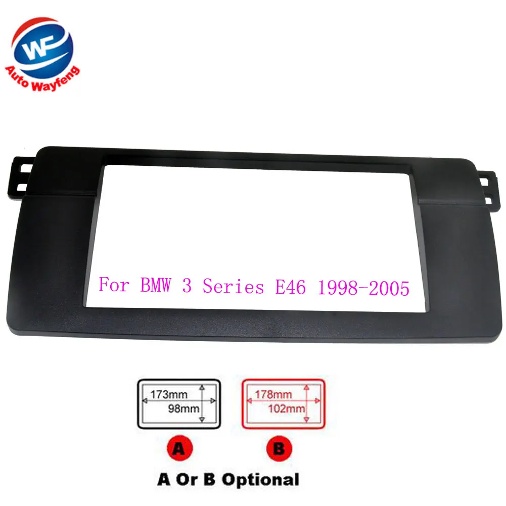 High quality Double 2 Din Fascia For BMW 3 Series E46 1998 2005 Radio