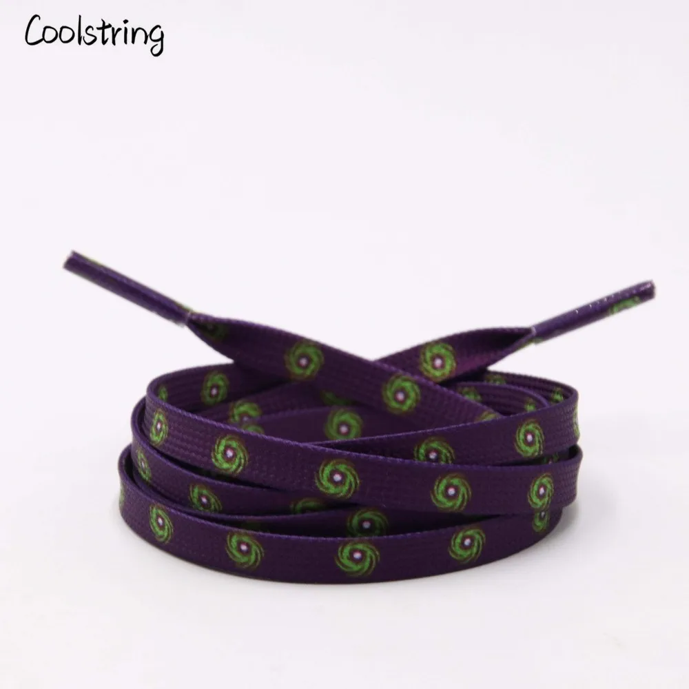

Coolstring Sublimated Printed Purple Shoelaces With Prints Green Hurricane Laces For Sneakers Shoes Boots Lanyard Accessories