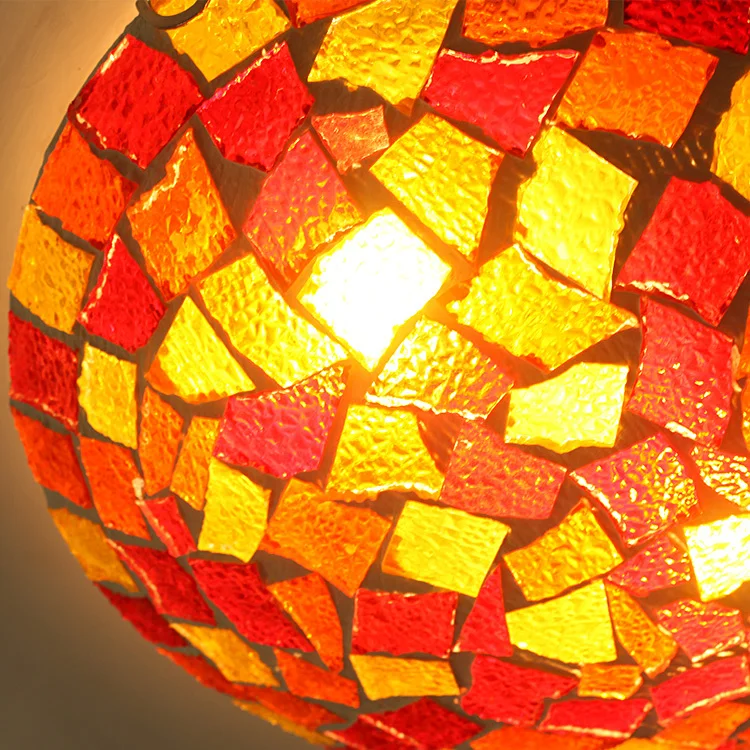 Тиффани деревенский мозаичный цветной стеклянный светодиодный потолочный светильник домашний деко романтическая спальня железные потолочные светильники