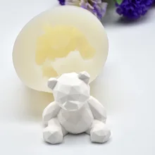 Геометрическая силиконовая форма с медведем, инструменты для украшения торта, помадка, форма для шоколада, дизайн торта, аксессуары для выпечки, автомобильный аромат