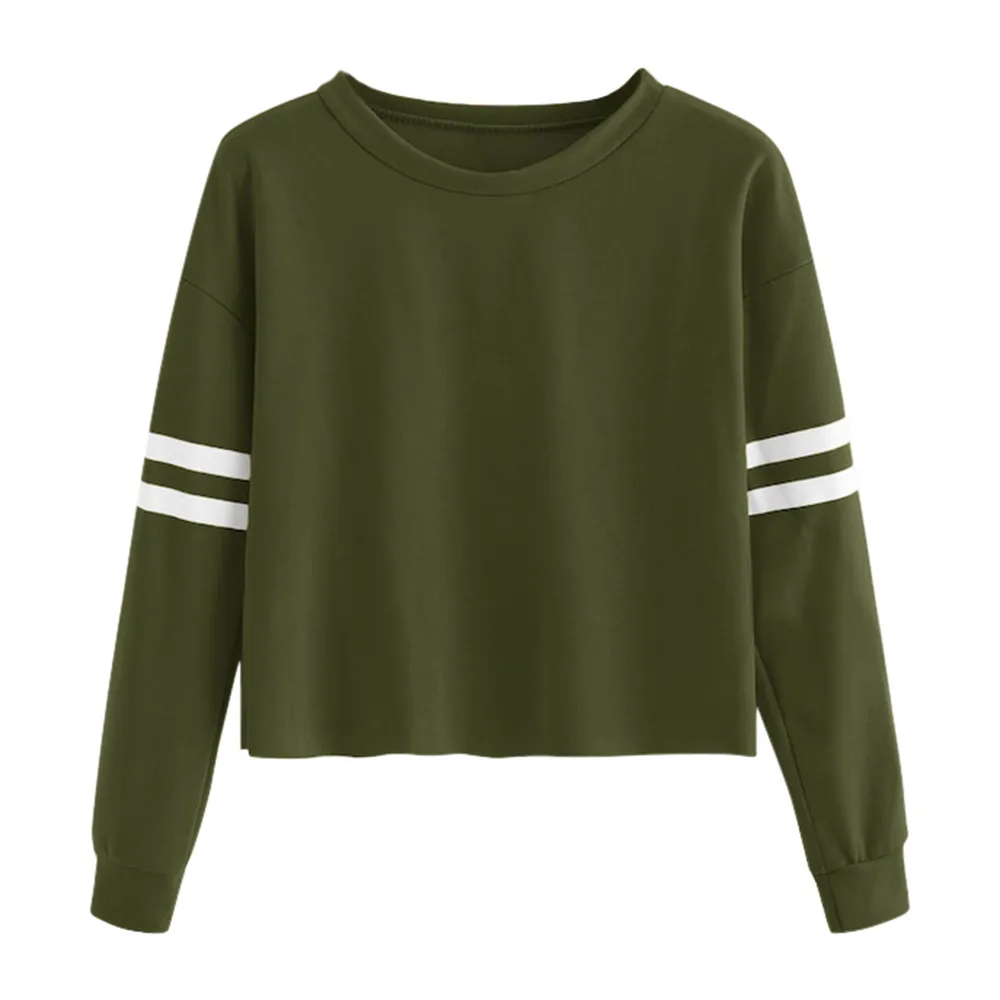 

New Fashion Women Long Sleeve shirts Casual Womens Stripe Print Round Neck Sweatshirt Blouse Top Womens bluoses roupas feminina