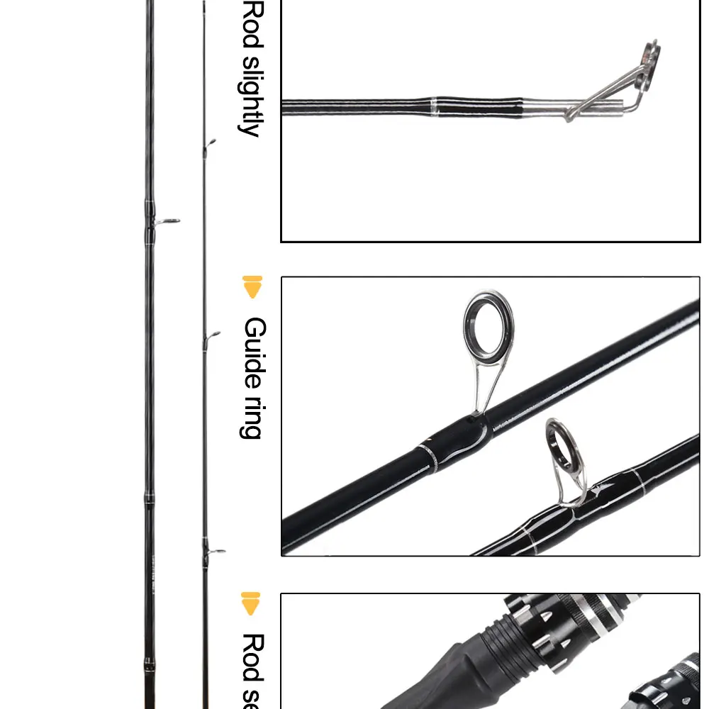YIYI басовая Удочка 1,98 м/2,1 М 7-25 г вес приманки сверхлегкие спиннинговые удочки 4-20 фунтов Вес лески быстрое спиннинг и Литье удочка