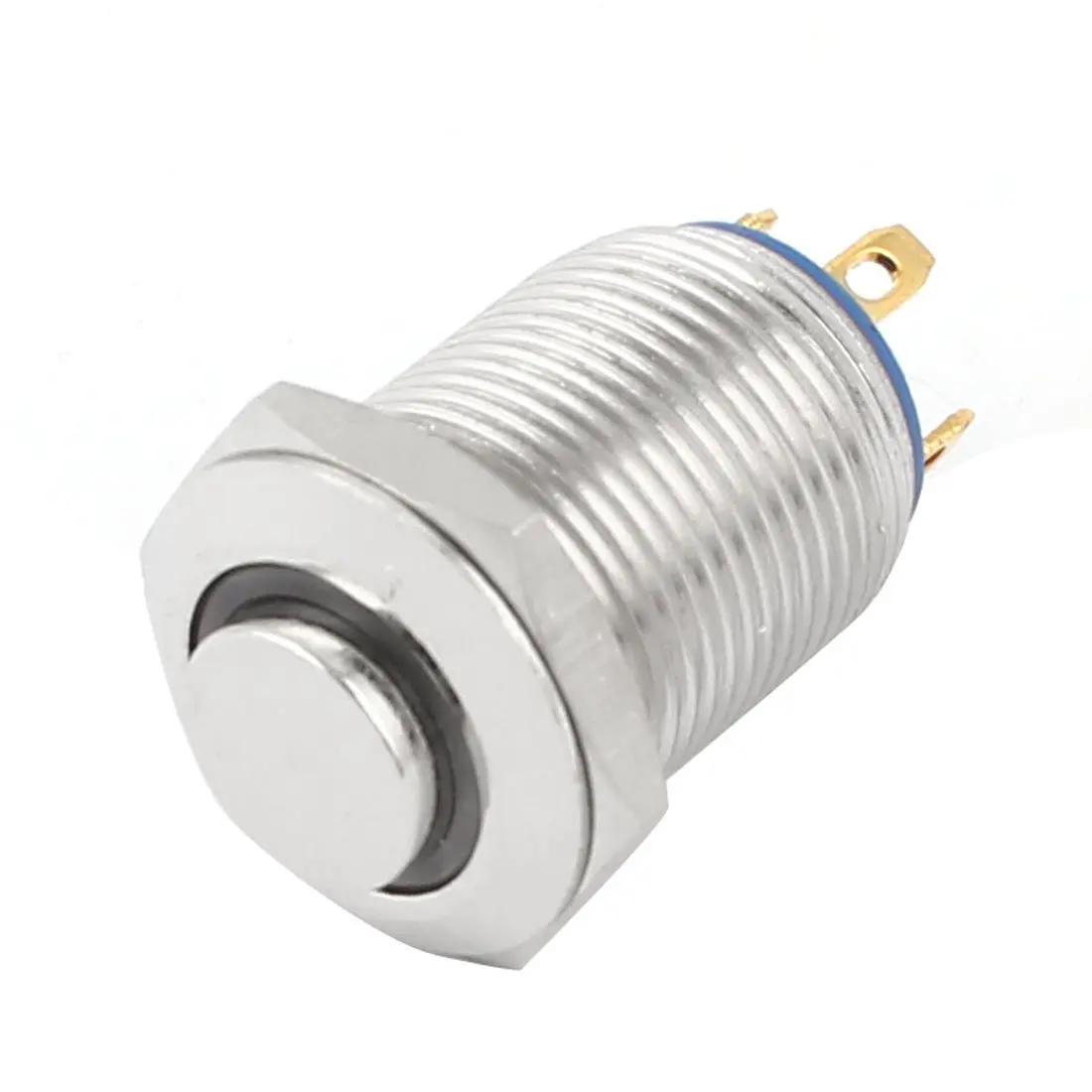 

Green LED Lamp SPST 12mm Panel Mount Momentary Metal Pushbutton Switch