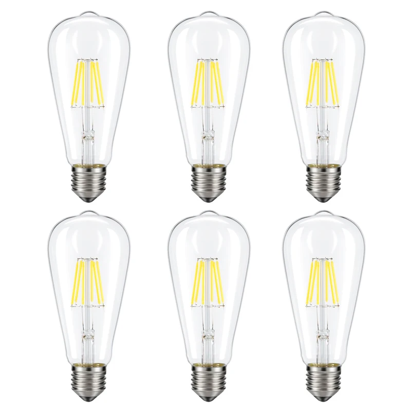 

GentelWay 8W Dimmable Edison LED Bulb Lamp E27/ST64 For Chandelier and Pendant Light Lighting Fixture E26 Bulbs Home Living