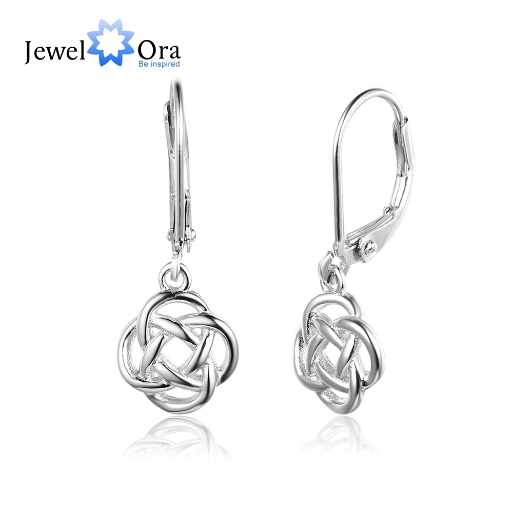 Геометрический симметрии Узорные серьги-кольца для Для женщин мода брошь, покрытиая родием вечерние подарок для нее(JewelOra EA103195