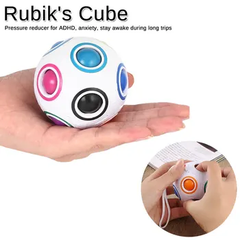 

Children Learning Educational Toy Adult Kid Ball Magic Cube Toy Plastic Creative Rainbow Football Puzzle Anti Stress Magic Ball