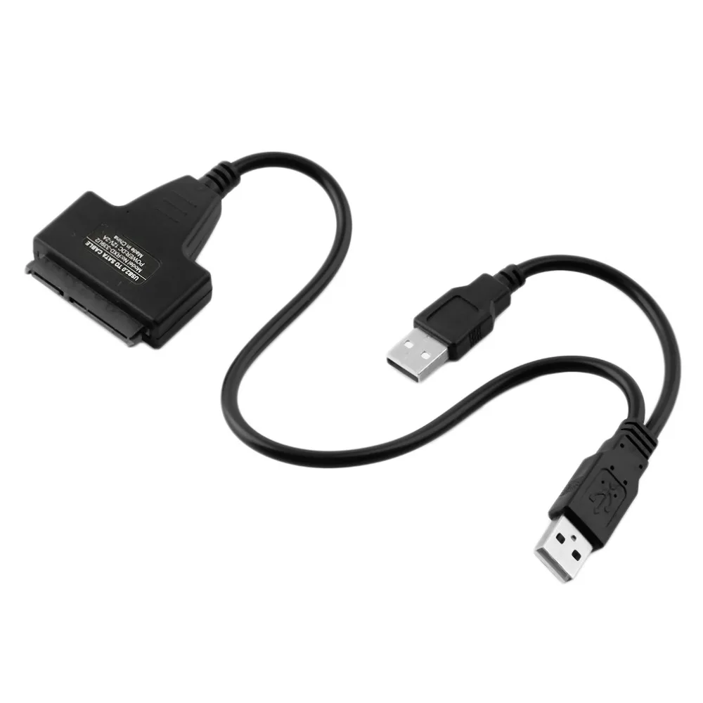 Hot Sale 1pc Portable Size Dual USB 2.0 To 22Pin SATA Line Data and