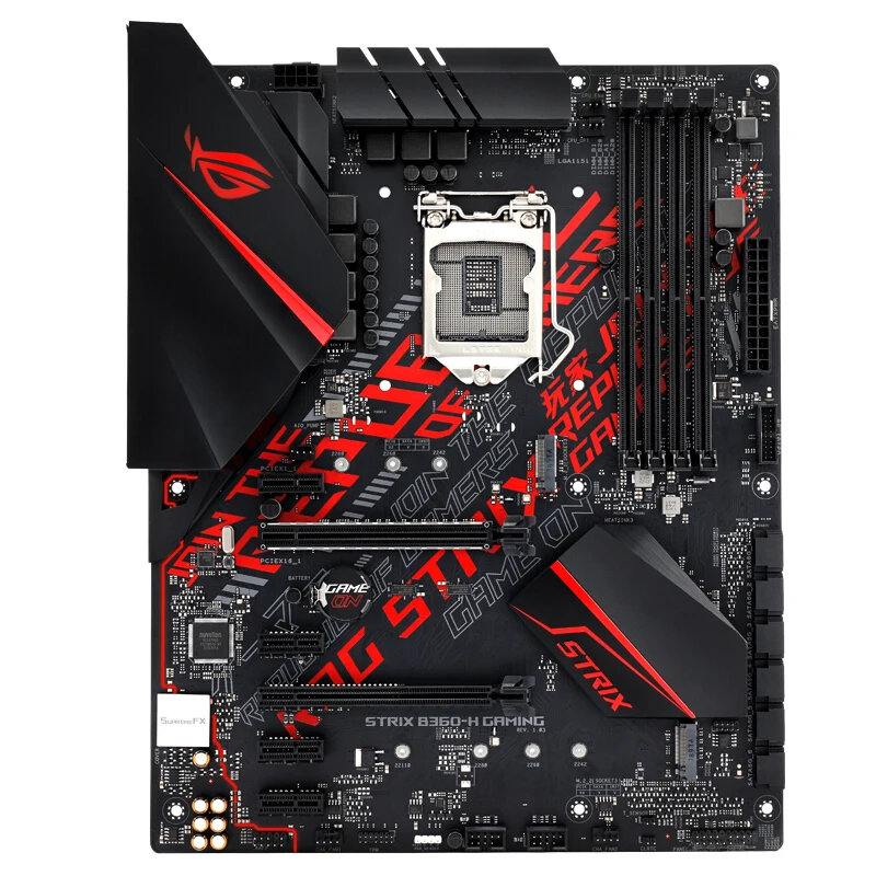 Игровая материнская плата Asus ROG STRIX B360-H M.2 интерфейс/HDMI/DVI-D/[Поддержка системы WIN10