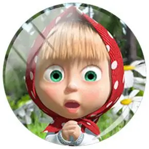 JWEIJIAO мультфильм аниме Litte девушка и животное большой коричневый Медведь DIY стекло кабошон узор купол демонстрационная плоская задняя часть ювелирных изделий - Цвет: MS68