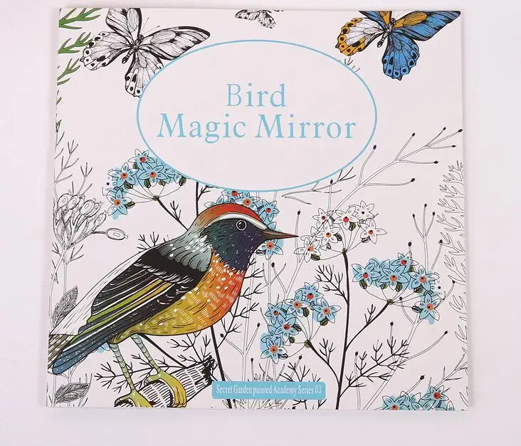 Bird Magic Mirror Based On Alice In Wonderland Inky Hunt Coloring Book Children Adult Kill Time Graffiti Painting Drawing Books From Office School