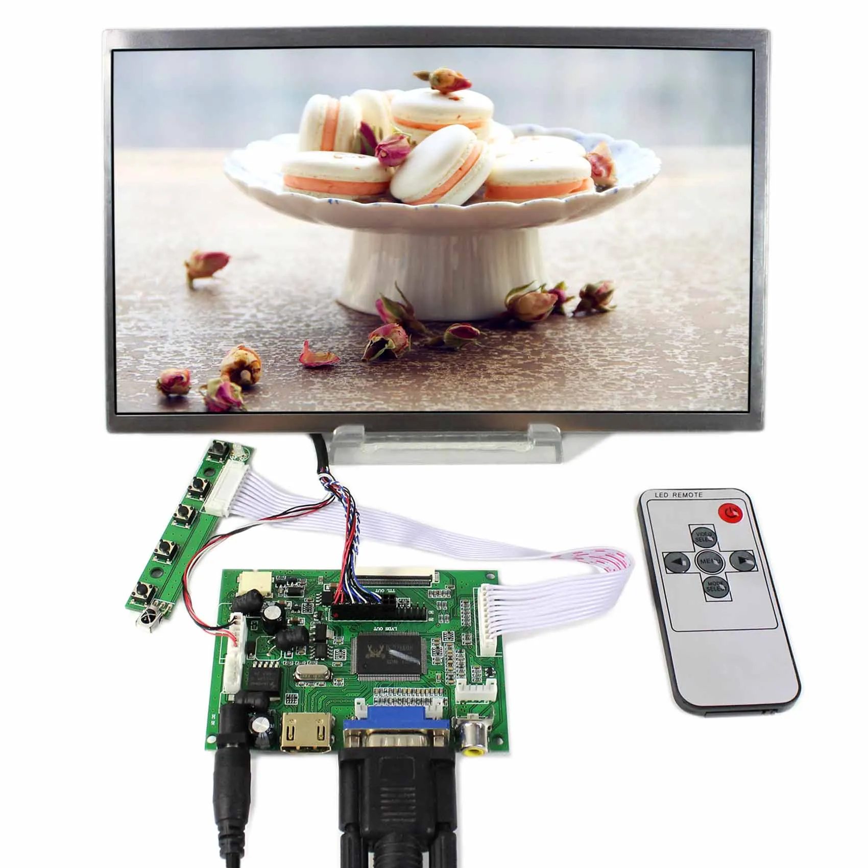Плата драйвера ЖК дисплея HD MI VGA 2AV 10 1 дюйма 1024x600 B101AW03 LTN101NT02 LP101WSA LCD|lcd driver board|vga 2avlcd |