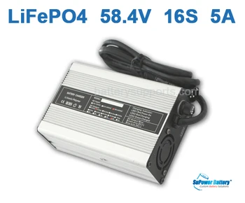 

SuPower LiFePO4 LFP LFE LiFe 16S x 3V 48V 51.2V 58.4V 5A universal Wall Socket Battery Pack Charger auto-stop AC DC Power Supply