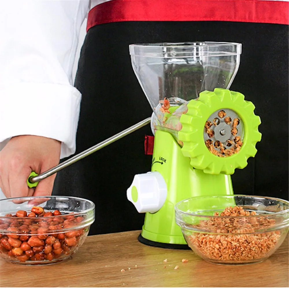 

green multifunctional food meat mincer cutter manual stainless meat grinder machine for kitchen vegetable chopper tools