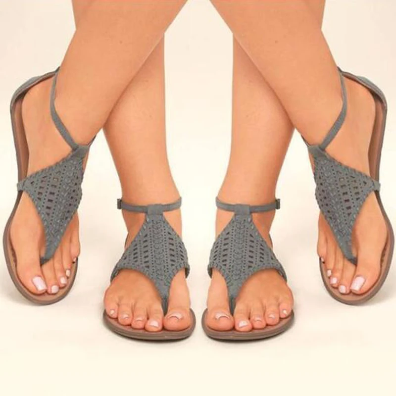flat sandals for women with ankle strap