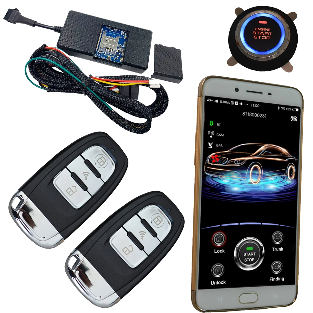 

Cardot 2g gps gsm keyless entry start stop pke car alarm