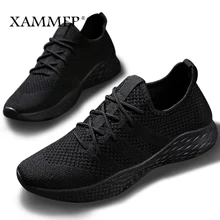 Zapatillas de deporte para hombre, zapatos informales de marca para hombre, zapatos planos de malla para hombre, mocasines de talla grande, transpirables, deslizables para primavera y otoño Xammep