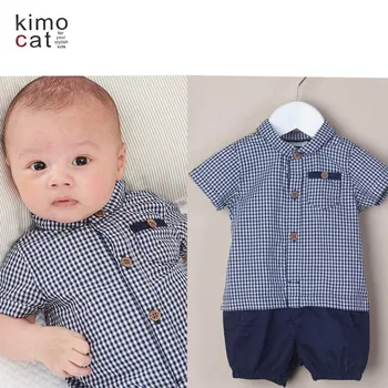 

Kimocat Baby Boy 2019 Summer Rompers Jumpsuit Gentleman Fashion Birthday Wedding Party Ovealls Infantil Toddler 0-3T Clothing