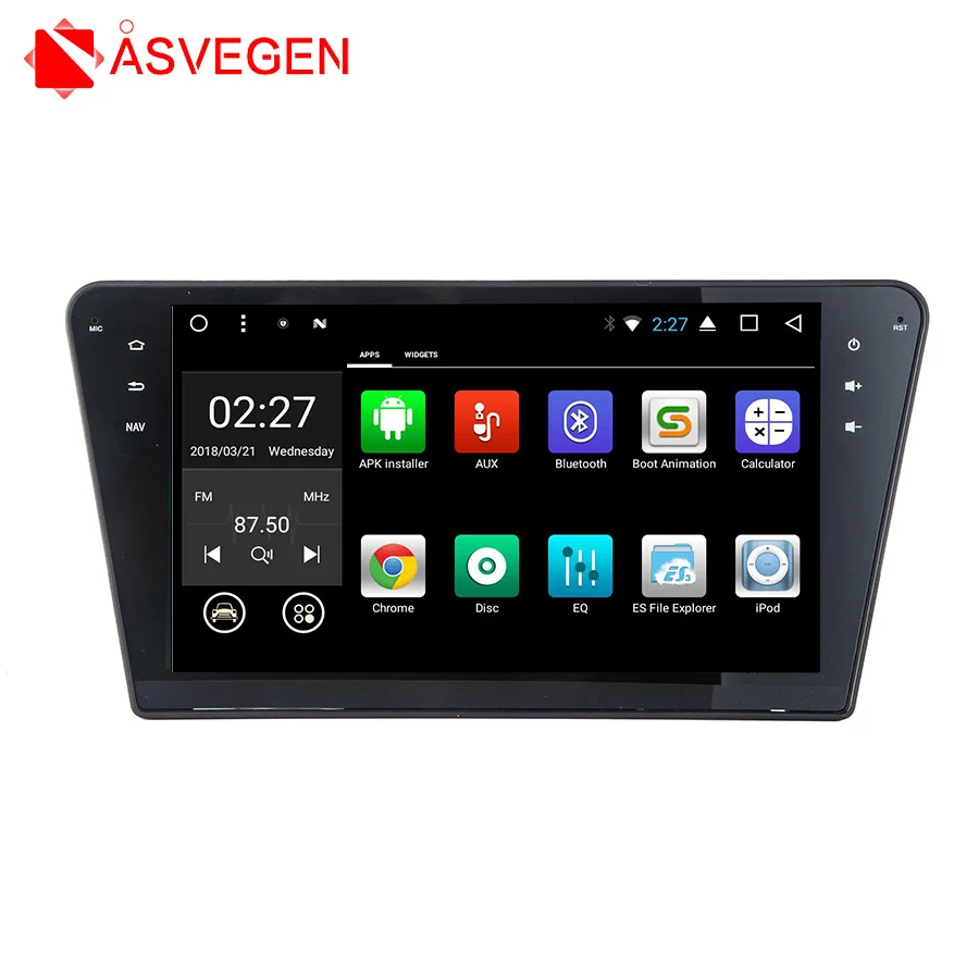 Best Asvegen  Android 7.1 Quad Core Car Radio GPS Navigation Stereo Headunit WIFI 4G Media DVD Multimedia Player For Peugeot 408 2014 0